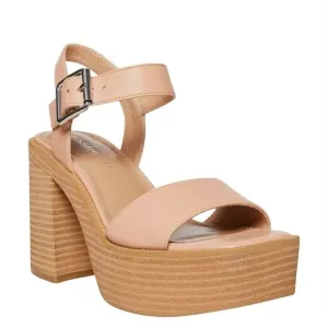 MADDEN GIRL GRANDVIEW Women's Platform Block Heels Sandals Size 9 Nude Paris