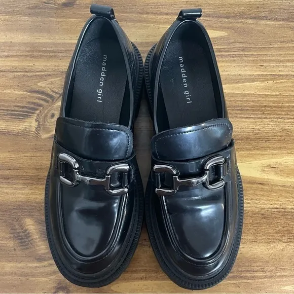 Madden Girl Platforms Black Loafers G Malone Steve Madden Y2K Chunky platforms 8