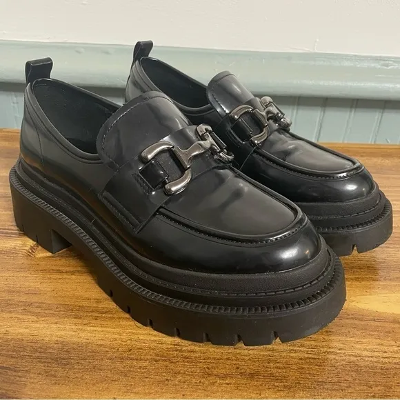 Madden Girl Platforms Black Loafers G Malone Steve Madden Y2K Chunky platforms 8