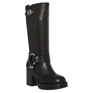 Madden Girl Women's Touring Harnessed Platform Moto Boots Black Size 9