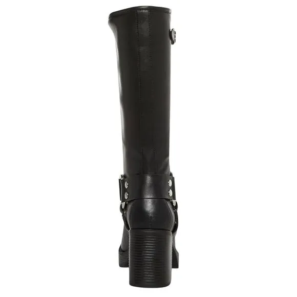 Madden Girl Women's Touring Harnessed Platform Moto Boots Black Size 9