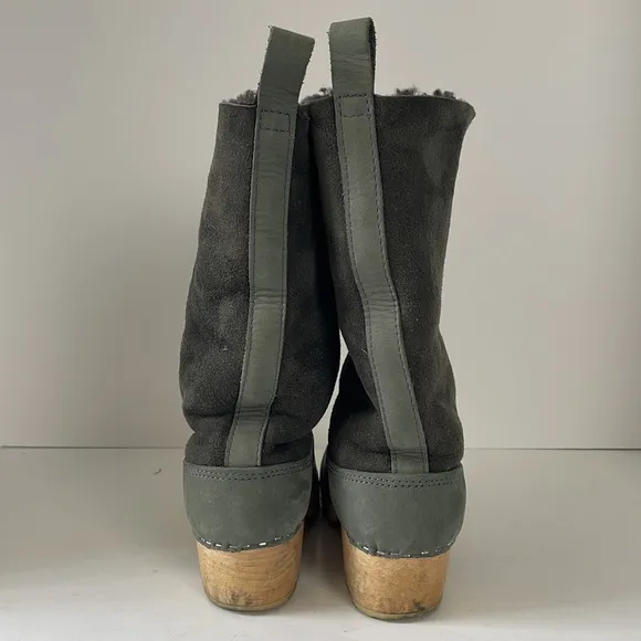 Made in Sweden Shearling Clog Boots Size 5.5 EURO 36