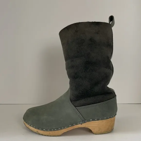 Made in Sweden Shearling Clog Boots Size 5.5 EURO 36