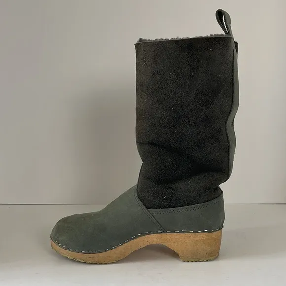 Made in Sweden Shearling Clog Boots Size 5.5 EURO 36