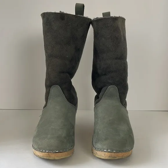 Made in Sweden Shearling Clog Boots Size 5.5 EURO 36