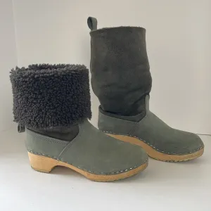 Made in Sweden Shearling Clog Boots Size 5.5 EURO 36