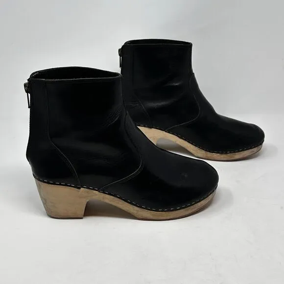 Madewell 1937 The Clog Heel Boots Leather Wood