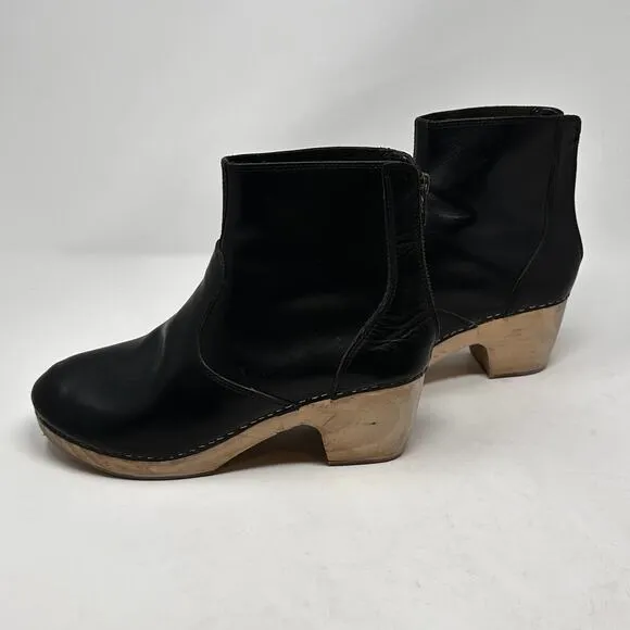 Madewell 1937 The Clog Heel Boots Leather Wood