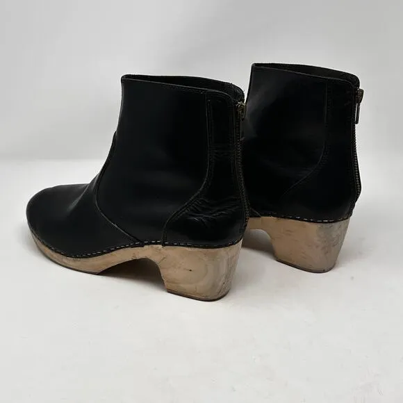 Madewell 1937 The Clog Heel Boots Leather Wood