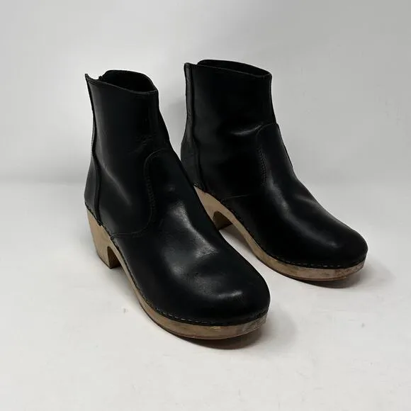 Madewell 1937 The Clog Heel Boots Leather Wood
