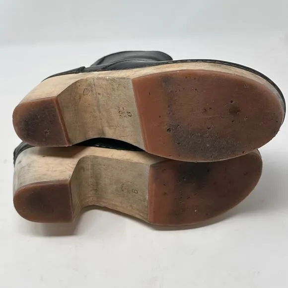 Madewell 1937 The Clog Heel Boots Leather Wood