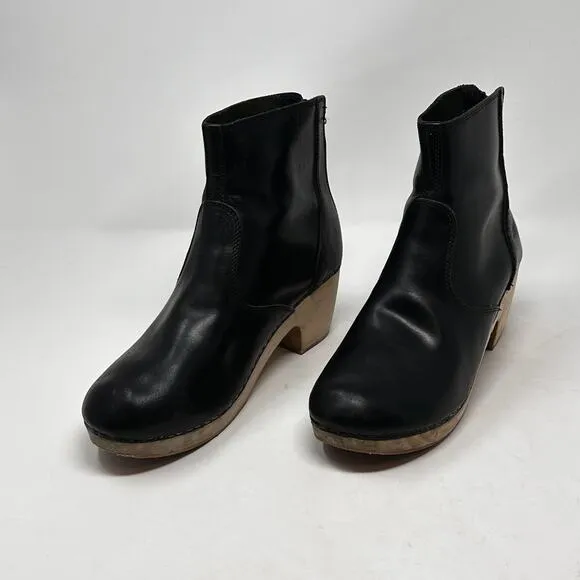 Madewell 1937 The Clog Heel Boots Leather Wood