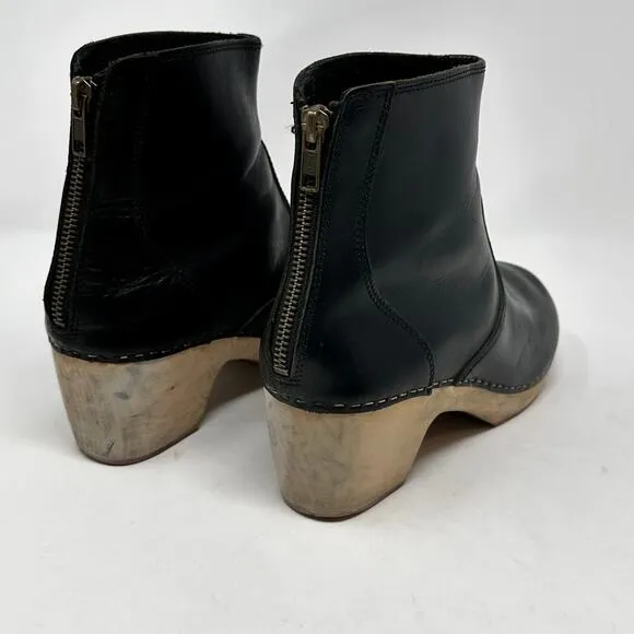 Madewell 1937 The Clog Heel Boots Leather Wood