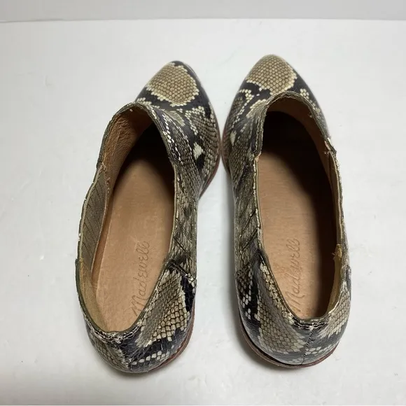 Madewell Low Chelsea Booties In Snake Embossed Leather Tan, Beige, Black Size 8