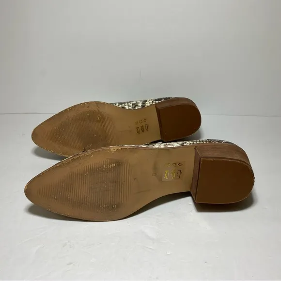 Madewell Low Chelsea Booties In Snake Embossed Leather Tan, Beige, Black Size 8