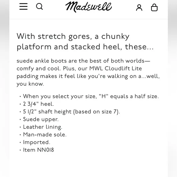 Madewell The Gwenda Platform Chelsea suede Ankle Boots 9