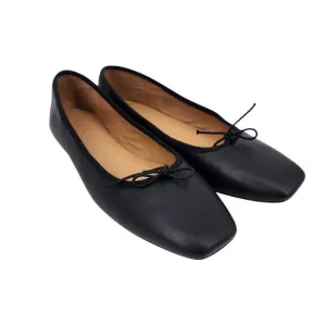 Madewell Women's Black The Anelise Ballet Leather Slip on Flat Shoes Size 12