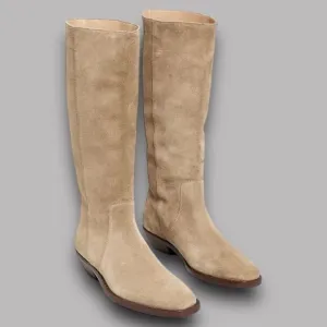 Madewell Boots WMNS 7 Beige Suede Antoine Tall Maple Seed Low Heel Capsule NN035