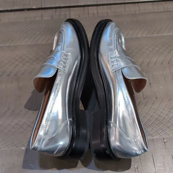 Madewell The Vernon Loafer Silver Patent Leather Sz 7