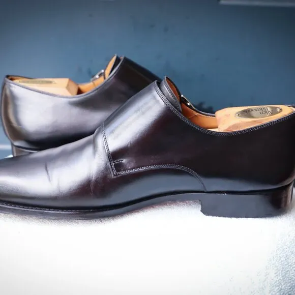 Magnanni 10-M Double Monk Strap Black and Blue Mens Dress Shoes