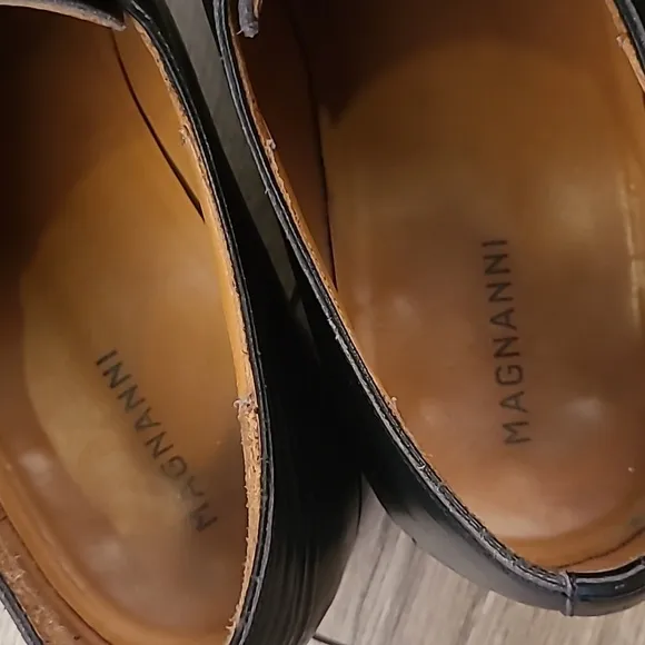 MAGNANNI Black Leather Double Monk Strap Sz‎ 10 M Slip On Dress Shoes