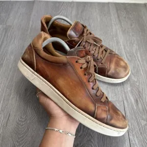 MAGNANNI ELONSO Cognac Brown Walnut Solid Low Top Men Casual Shoes Size 9 M