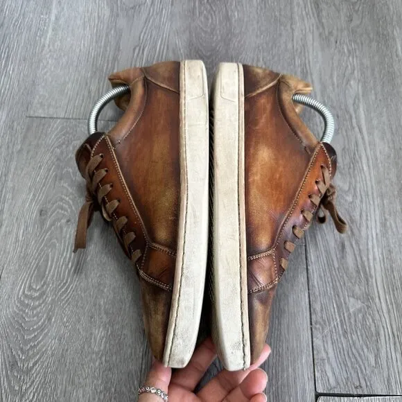 MAGNANNI ELONSO Cognac Brown Walnut Solid Low Top Men Casual Shoes Size 9 M