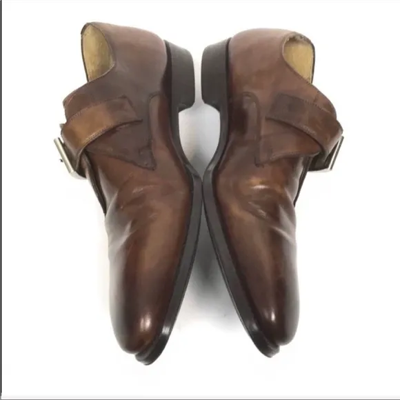 Magnanni Marco Plain Toe Monk Shoes Size 9.5