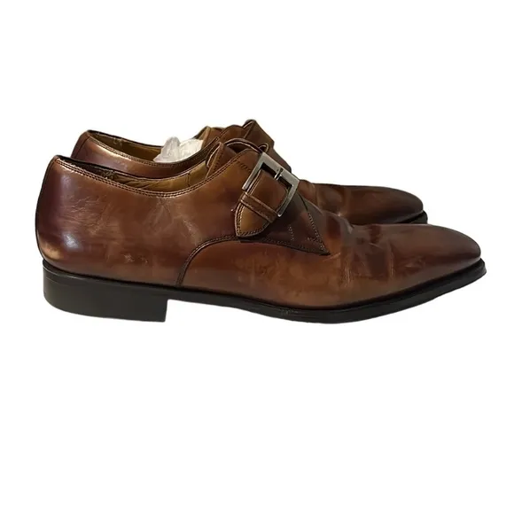 Magnanni Marco Plain Toe Monk Shoes Size 9.5