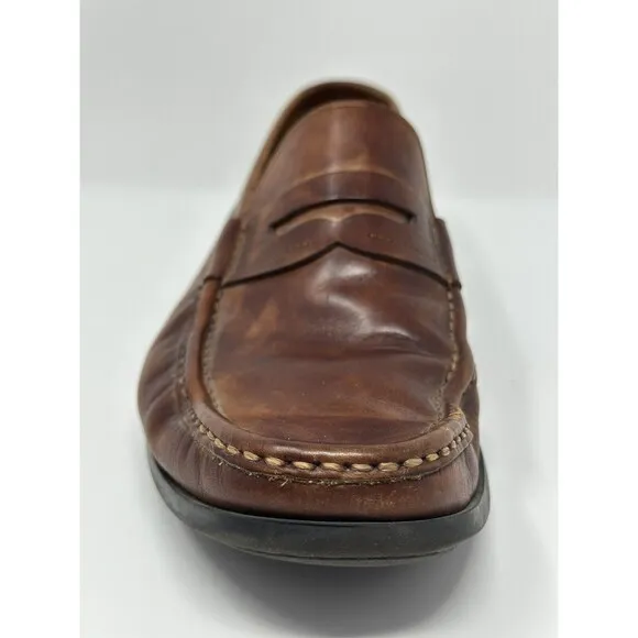 Magnanni Men’s Marbled Cognac Leather Loafers Shoes Made In Spain Size 9.5 READ