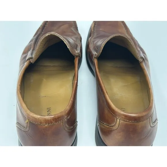 Magnanni Men’s Marbled Cognac Leather Loafers Shoes Made In Spain Size 9.5 READ