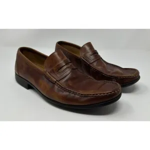 Magnanni Men’s Marbled Cognac Leather Loafers Shoes Made In Spain Size 9.5 READ