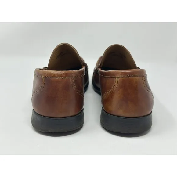 Magnanni Men’s Marbled Cognac Leather Loafers Shoes Made In Spain Size 9.5 READ