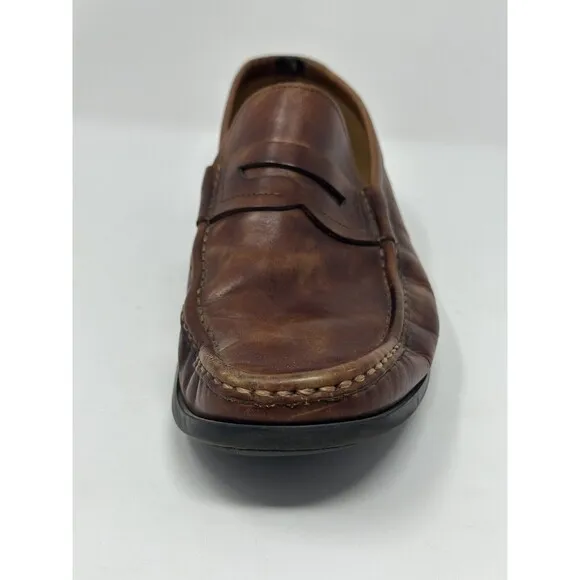 Magnanni Men’s Marbled Cognac Leather Loafers Shoes Made In Spain Size 9.5 READ
