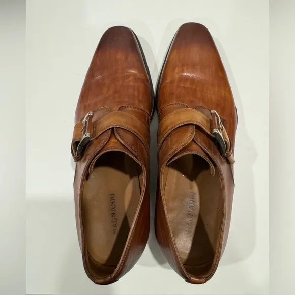 Magnanni Monk Strap Leather Dress Shoes