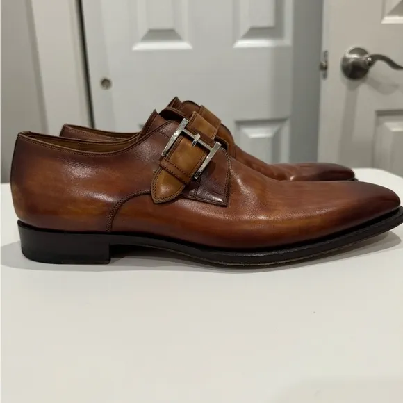 Magnanni Monk Strap Leather Dress Shoes