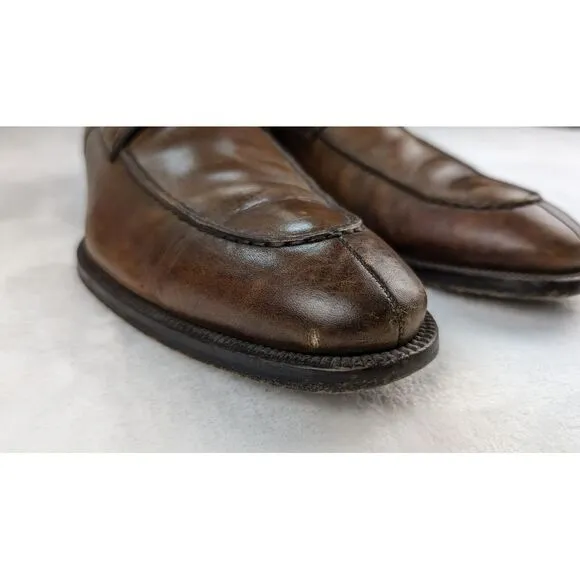 Magnanni Split Toe‎ Brown Mens Dress Shoes size 9.5 11323