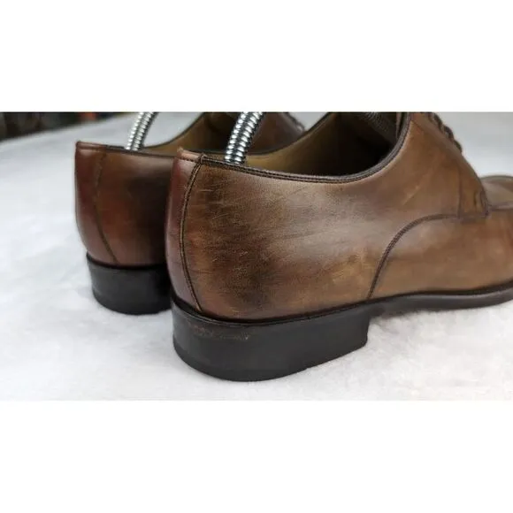 Magnanni Split Toe‎ Brown Mens Dress Shoes size 9.5 11323