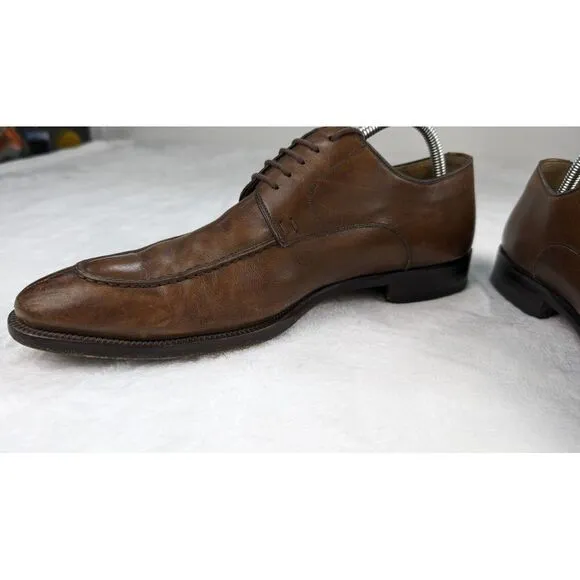 Magnanni Split Toe‎ Brown Mens Dress Shoes size 9.5 11323