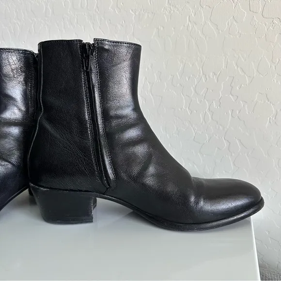 Maison Martin Margiela Black Leather Tuxedo Boot with Cuban Heel