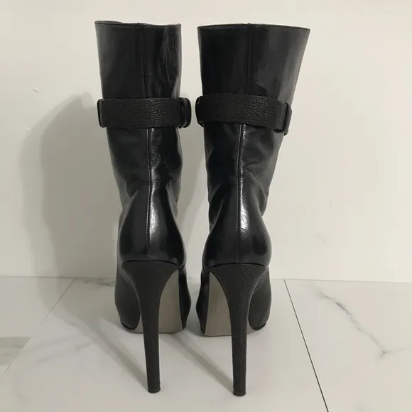 Maiyet Black High Heel Boots with Buckle Detail