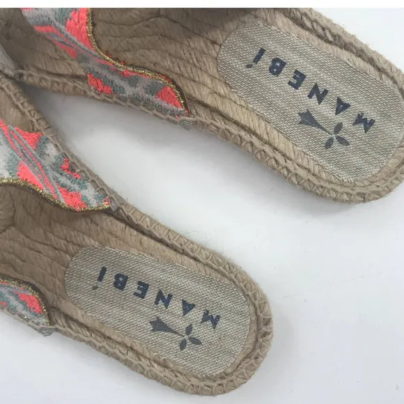 Manebi Embroidered Aztec Espadrille Sandals