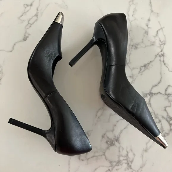 Mango Wally Metal Pointed Toe Court Shoes – Size 40 (US 9)​