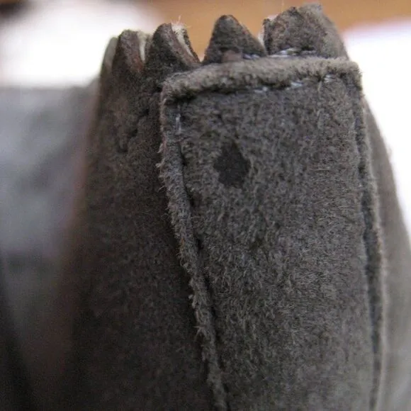 Mango Womens 7 Gray Suede Block Heel Shoes