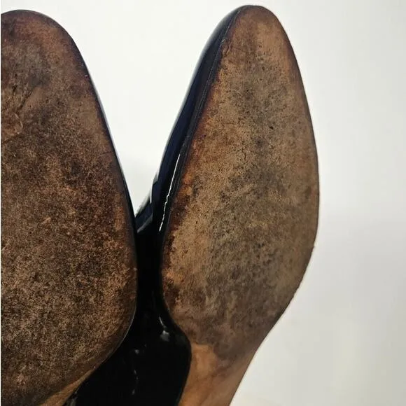 Manolo Blahnik Womens Classic Black Patent Leather Ballet Flat Italy Size 35