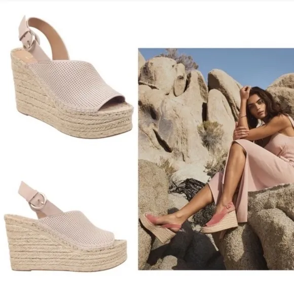 Marc Fisher | Andela Espadrille Wedge Slingback Sandals Light Pink Size 9.5