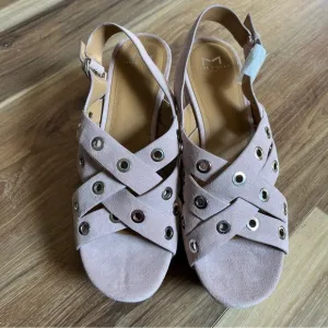Marc Fisher Bloom Platform Sandals - Pink Natural Suede - Size 10. Nw/o box