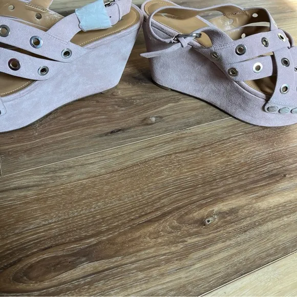 Marc Fisher Bloom Platform Sandals - Pink Natural Suede - Size 10. Nw/o box