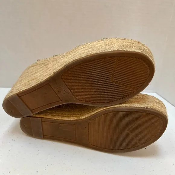 Marc Fisher Espadrille Snake Print Platform Wedge Sandals Size 10