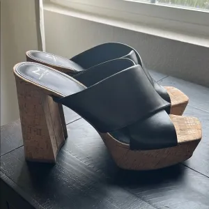 Marc Fisher Farlow Women's Black Platform Sandals
